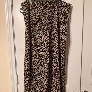 Leopard Print Midi Skirt